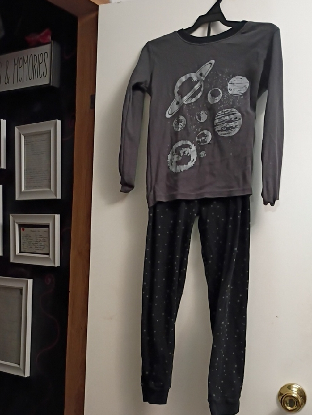 Crazy 8 Gray Planet & Stars Pajama Set